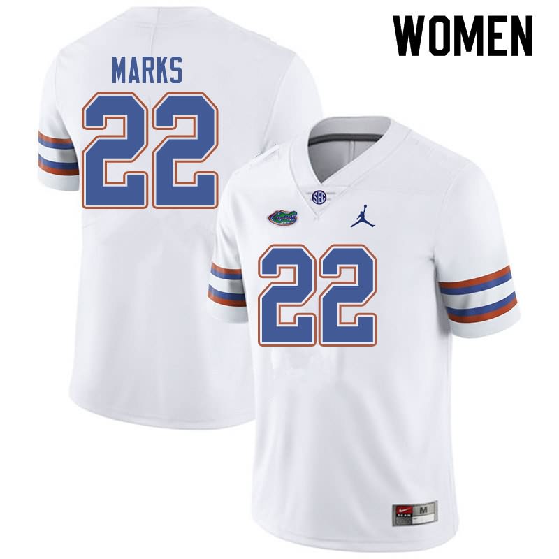 NCAA Florida Gators Dionte Marks Women's #22 Jordan Brand White Stitched Authentic College Football Jersey UHP2064WM